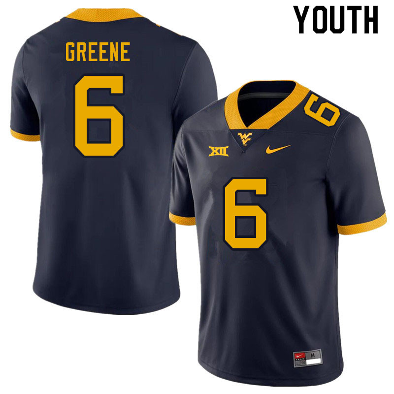 NCAA Youth Garrett Greene West Virginia Mountaineers Navy #6 Nike Stitched Football College Authentic Jersey SF23P68AQ